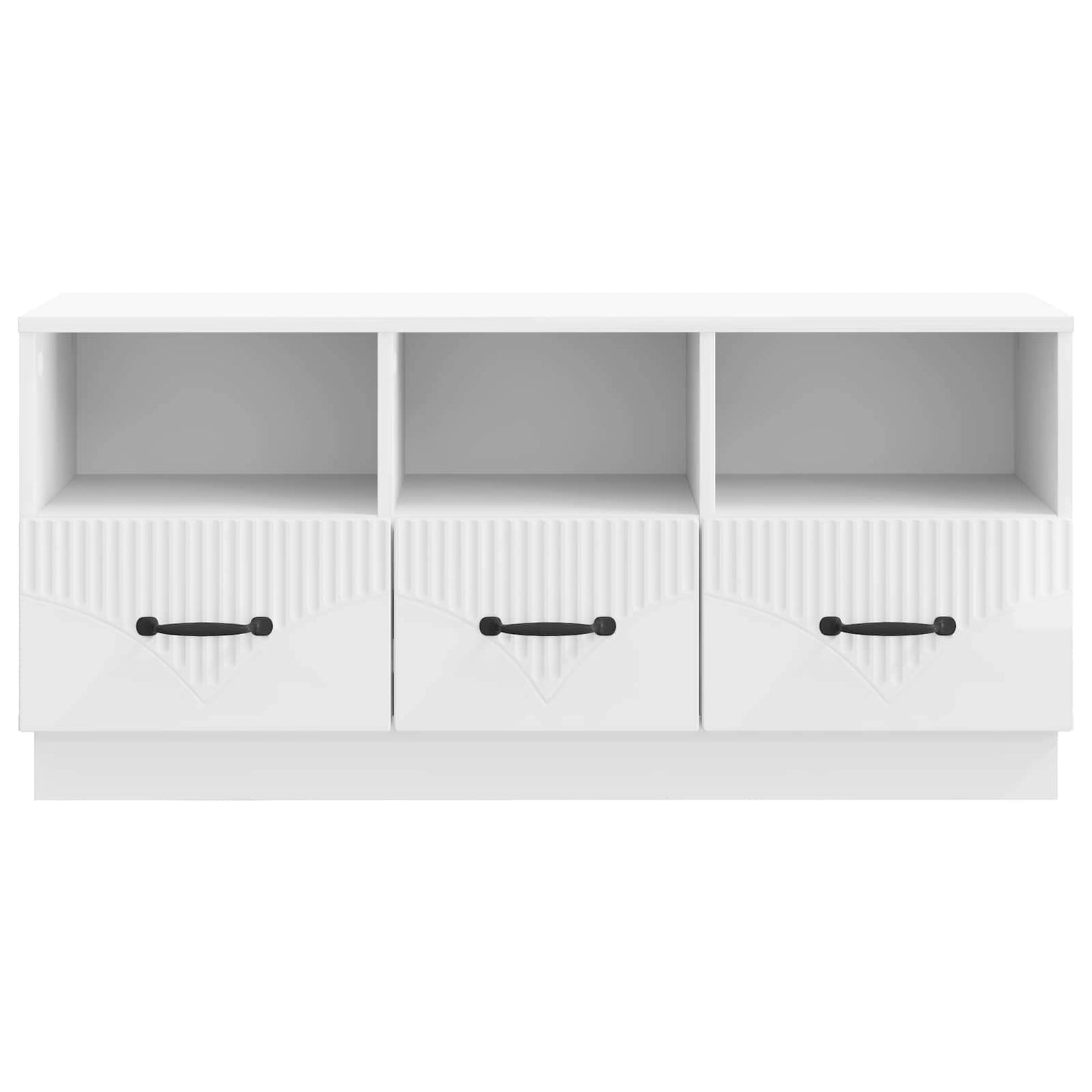 TV-skab Hvid højglans 102 x 34,5 x 47 cm Konstrueret træ