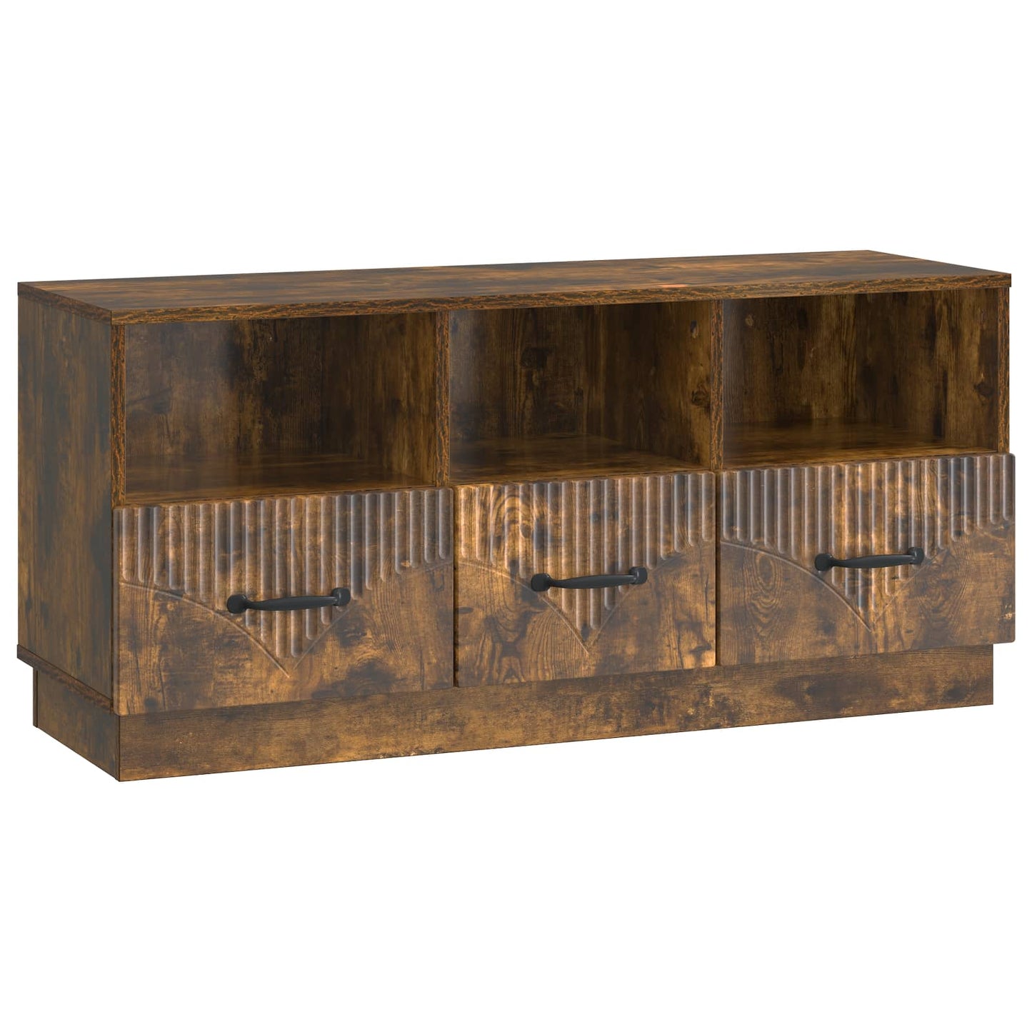 TV-skab med skuffe Røget eg 102 x 34,5 x 47 cm Konstrueret træ