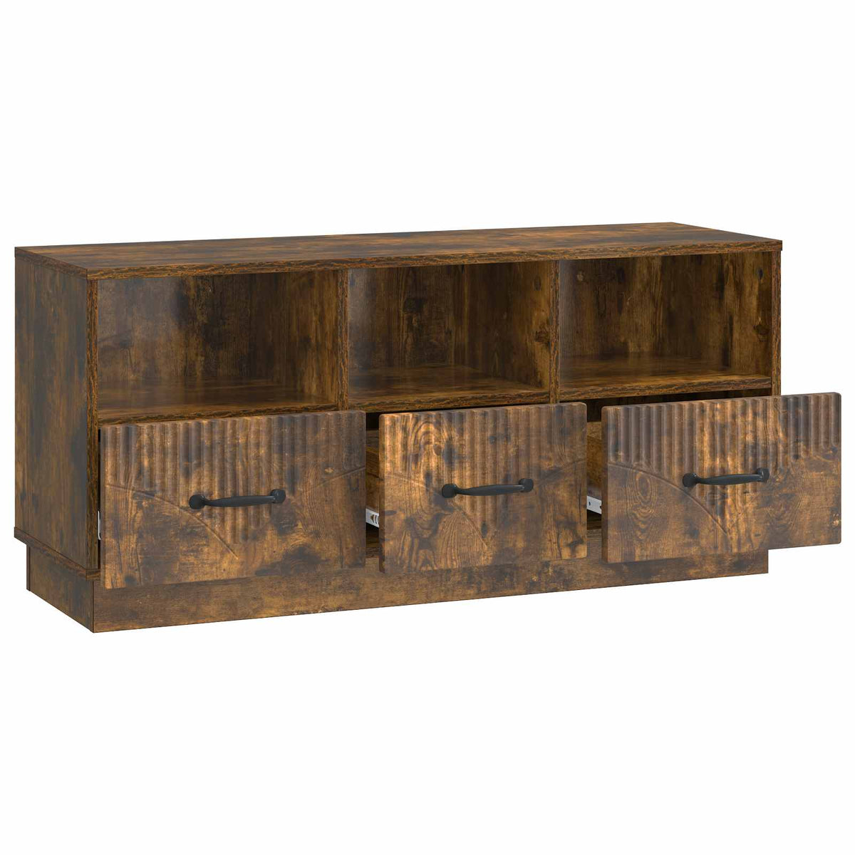 TV-skab med skuffe Røget eg 102 x 34,5 x 47 cm Konstrueret træ