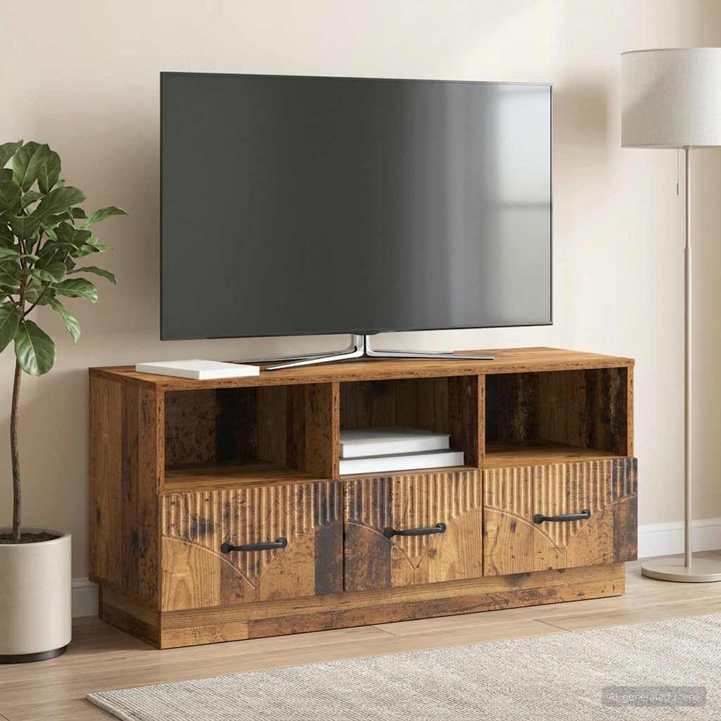 TV-skab Gammelt træ 102 x 34,5 x 47 cm Konstrueret træ