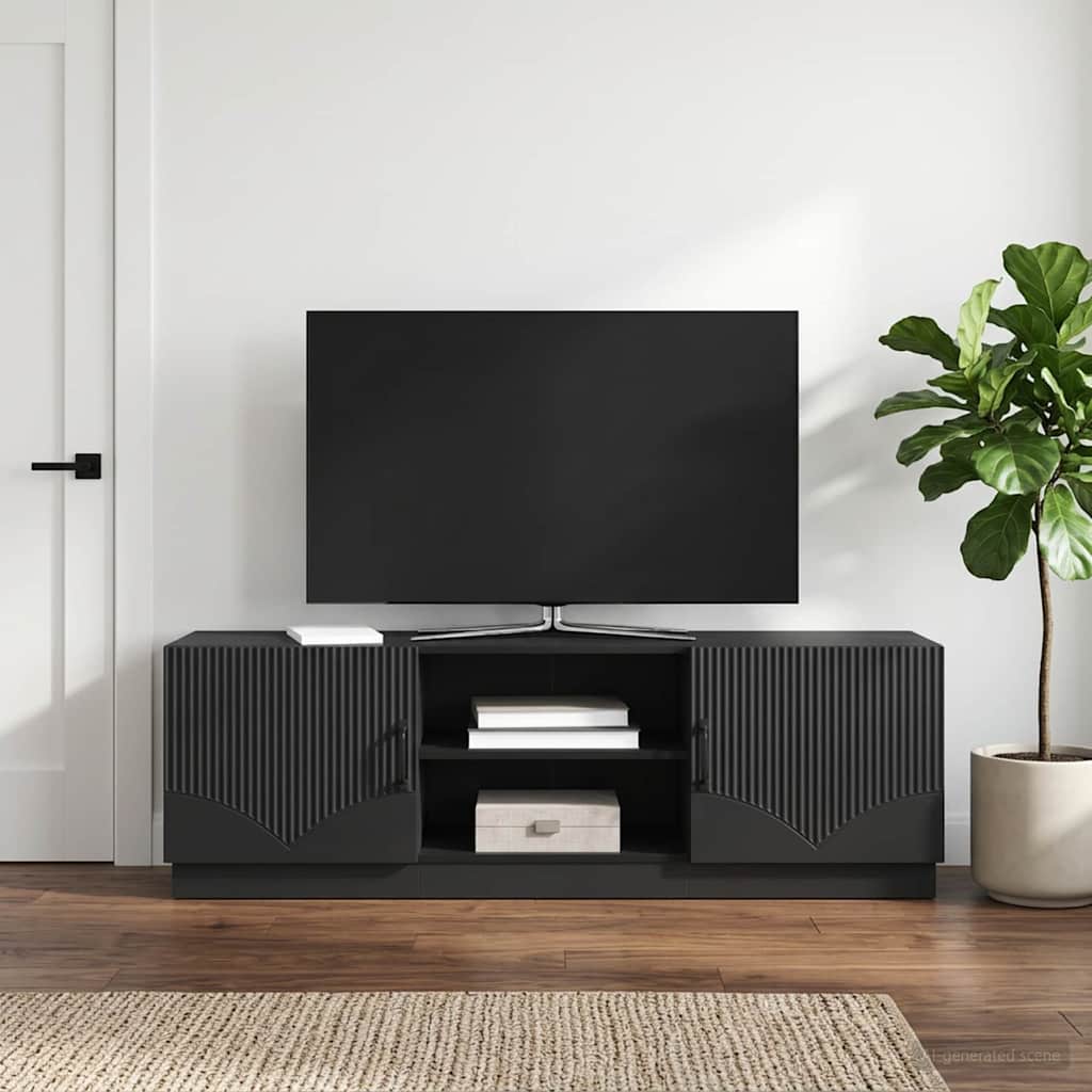 TV-skab Sort 150 x 31 x 47 cm Konstrueret træ