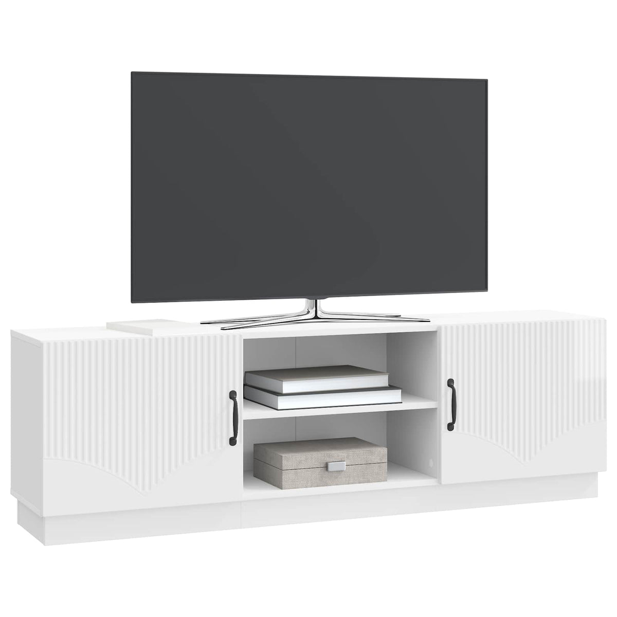 TV-skab Hvid højglans 150 x 31 x 47 cm Konstrueret træ