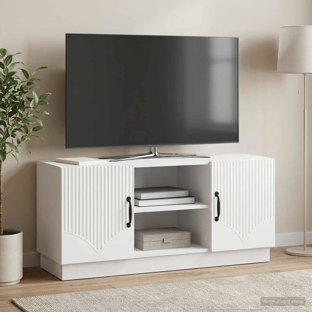 TV-skab Hvid 102 x 34,5 x 47 cm Konstrueret træ