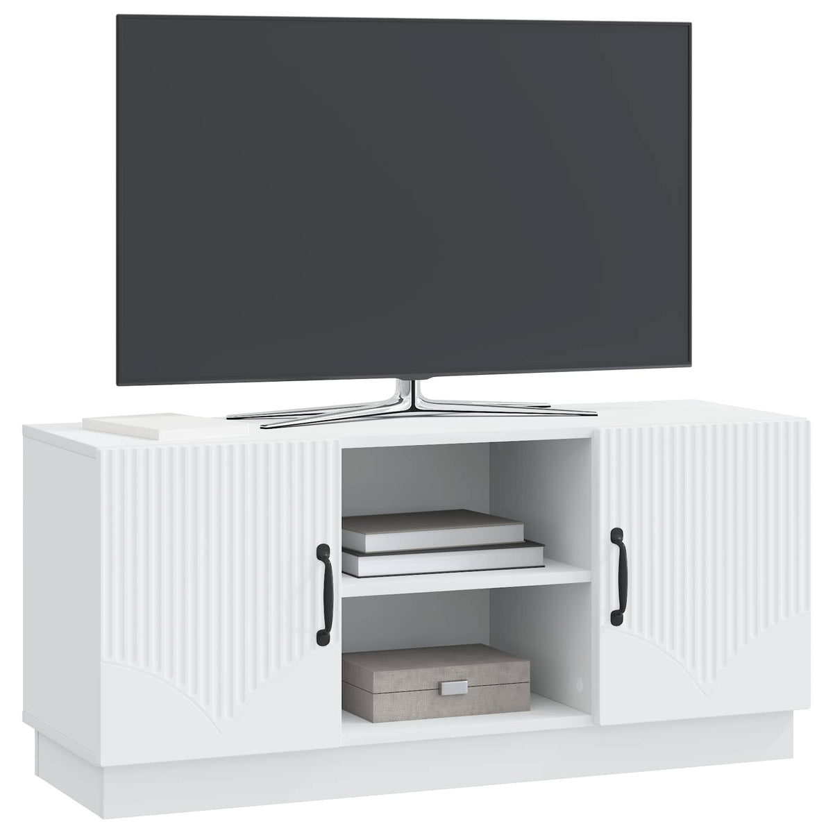 TV-skab Hvid 102 x 34,5 x 47 cm Konstrueret træ