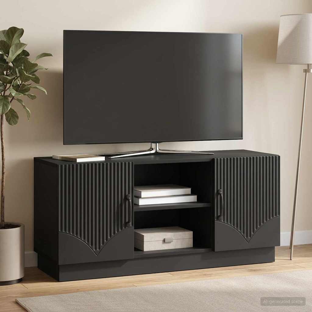 TV-skab 102 x 34,5 x 47 cm Sort Konstrueret træ