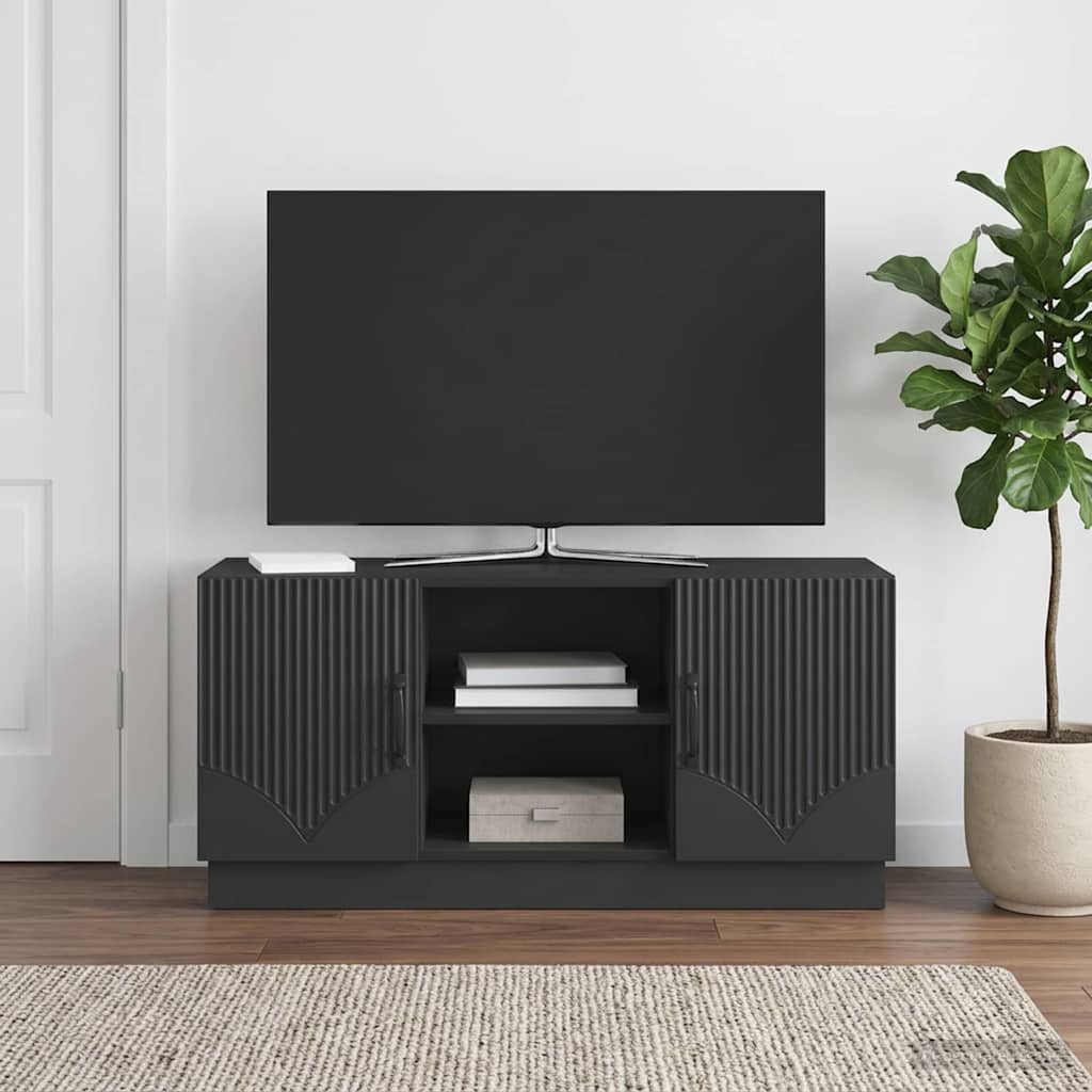 TV-skab 102 x 34,5 x 47 cm Sort Konstrueret træ