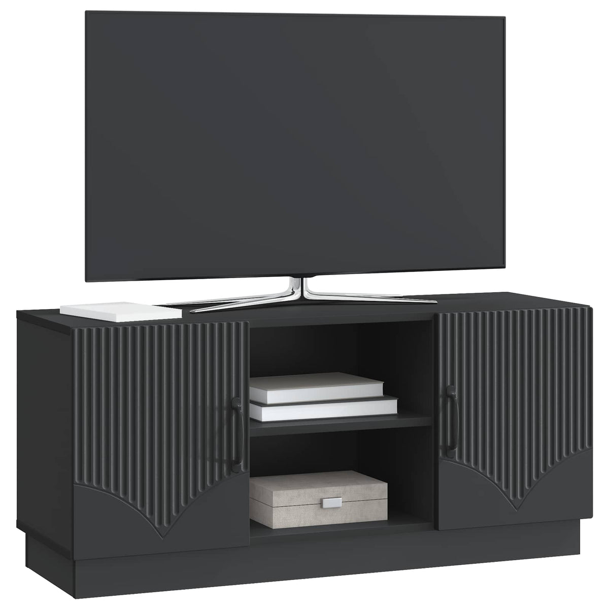 TV-skab 102 x 34,5 x 47 cm Sort Konstrueret træ