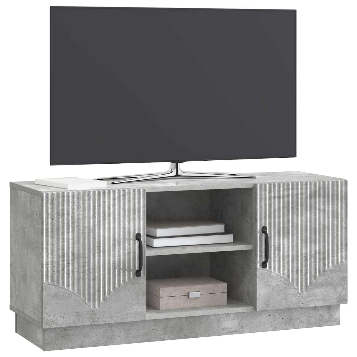TV-skab 102 x 34,5 x 47 cm Betongrå Konstrueret træ