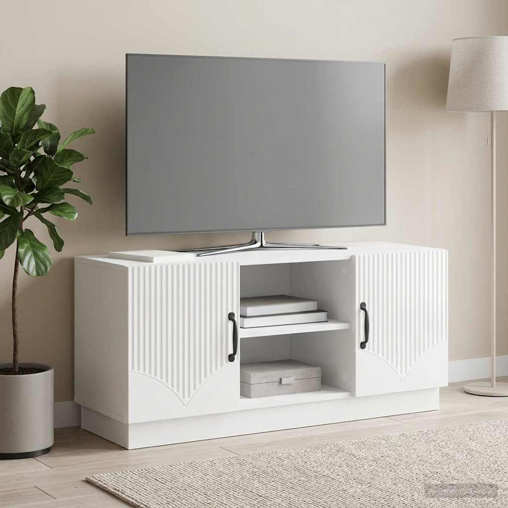 TV-skab 102 x 34,5 x 47 cm Hvid højglans Konstrueret træ