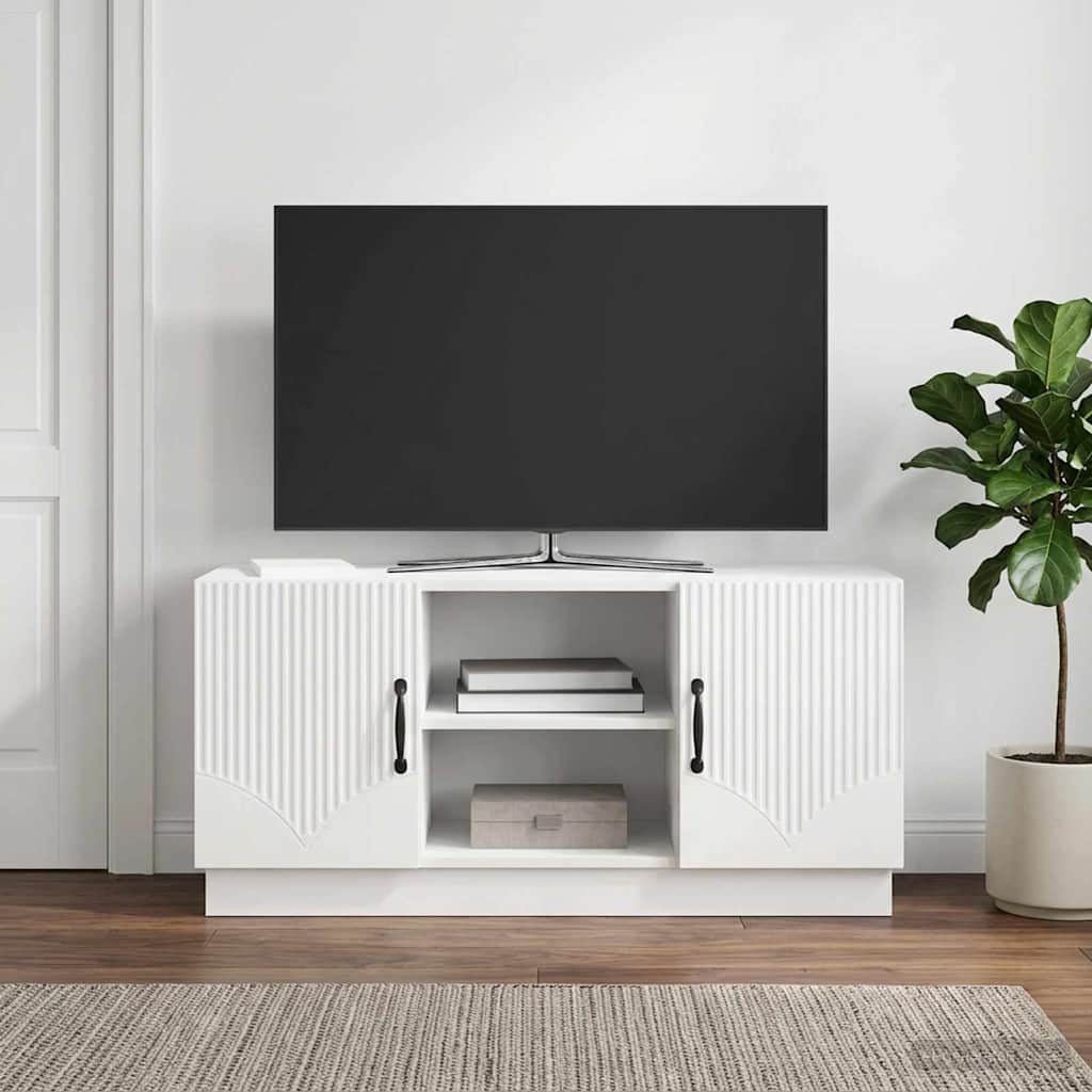 TV-skab 102 x 34,5 x 47 cm Hvid højglans Konstrueret træ