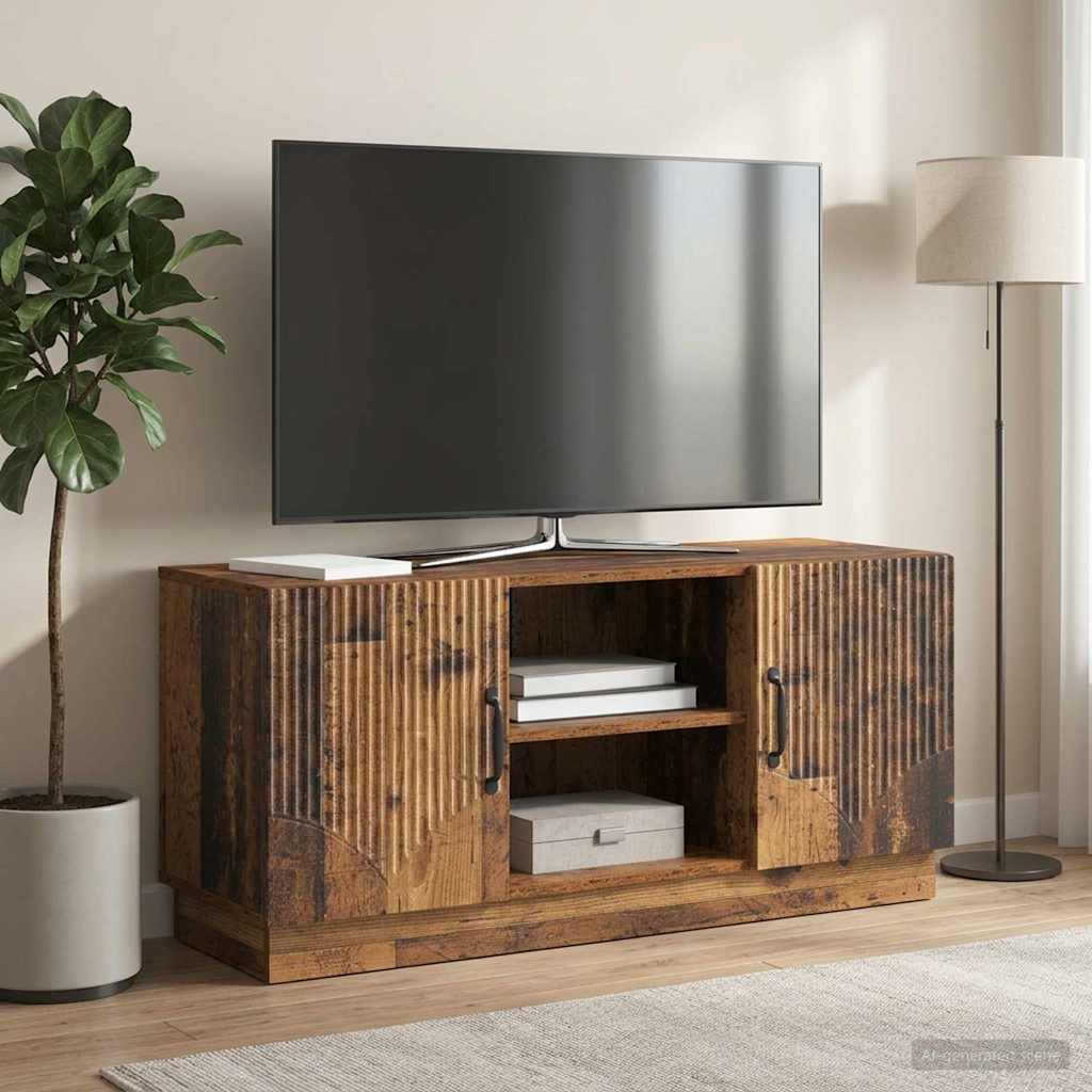 TV-skab 102 x 34,5 x 47 cm Gammelt træ Konstrueret træ
