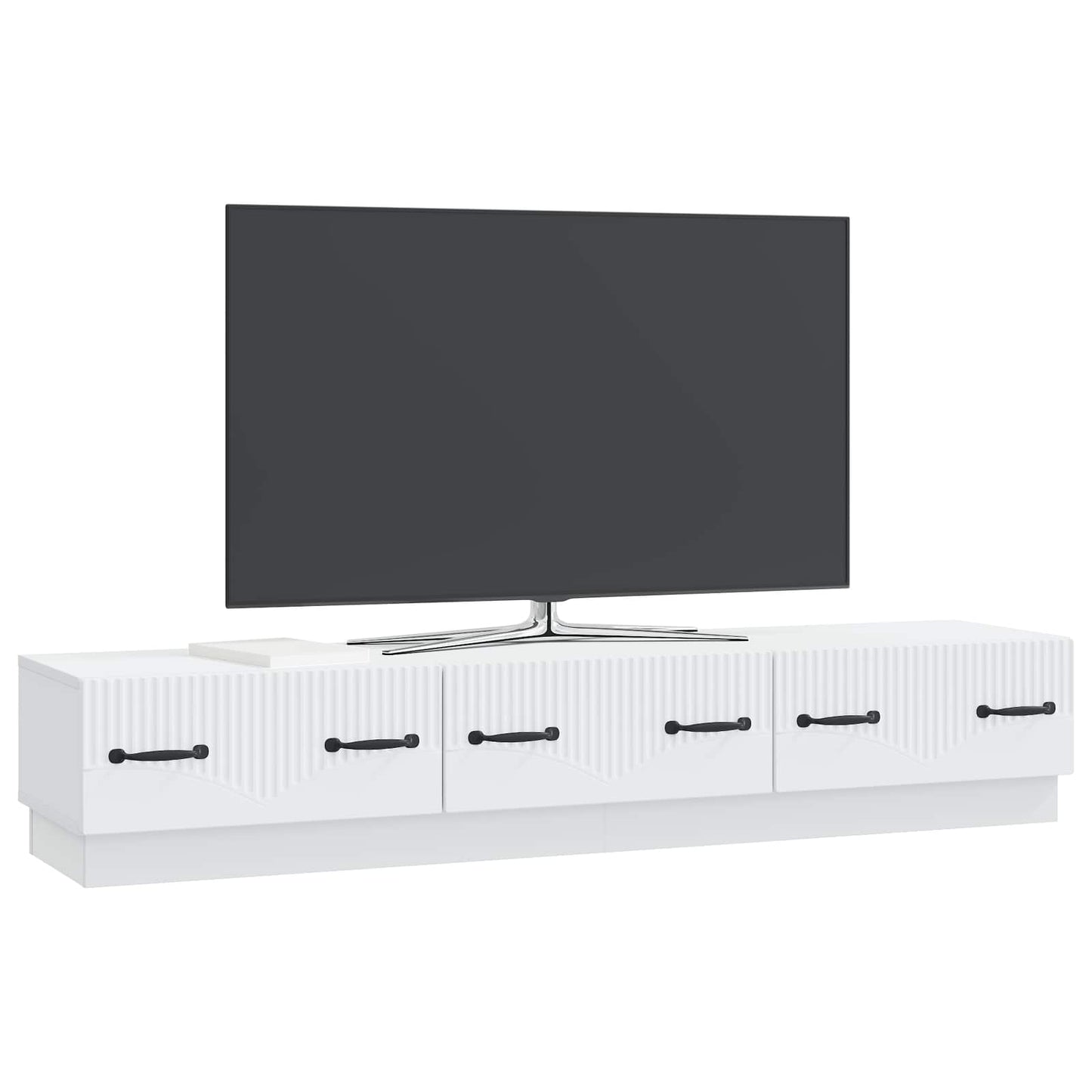 TV-skab med skuffe Hvid 147 x 34,5 x 27 cm Konstrueret træ
