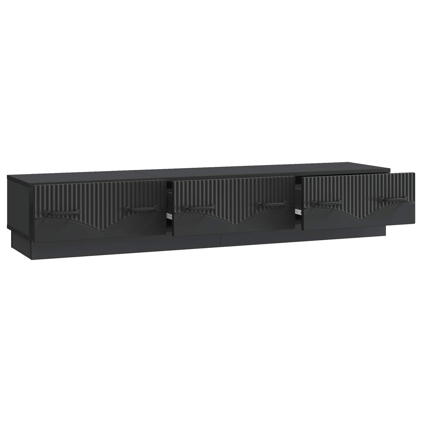 TV-skab med skuffe Sort 147 x 34,5 x 27 cm Konstrueret træ