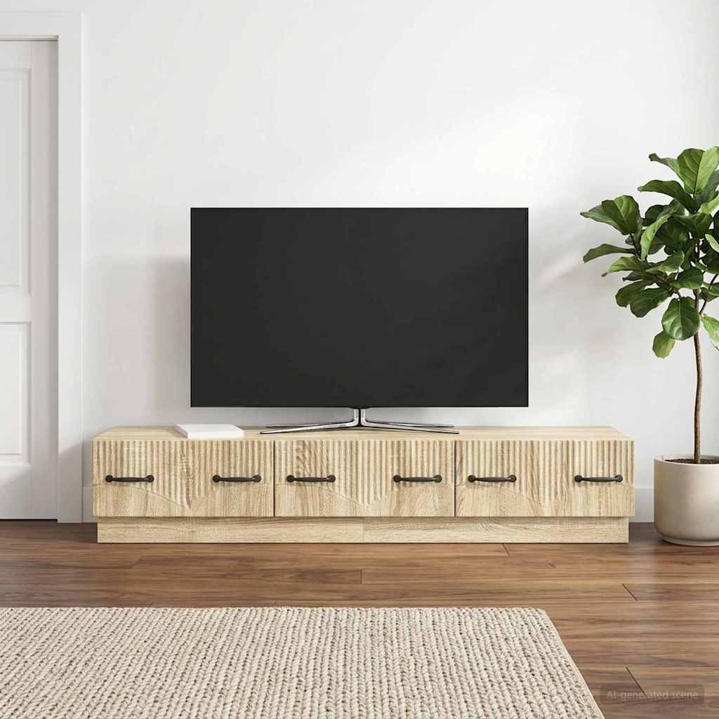 TV-skab med skuffe Sonoma-eg 147 x 34,5 x 27 cm Konstrueret træ