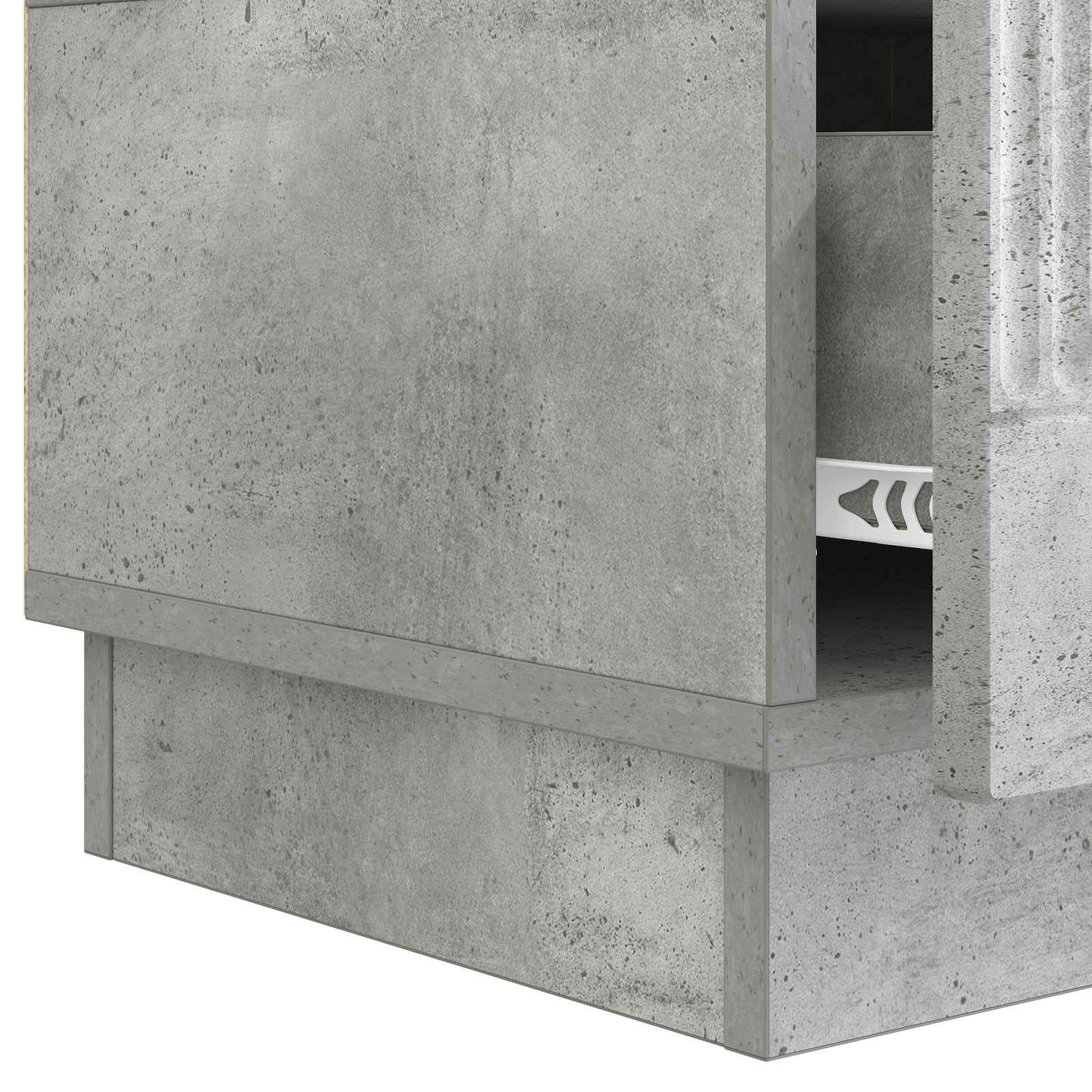 TV-skab med skuffe Betongrå 147 x 34,5 x 27 cm Konstrueret træ