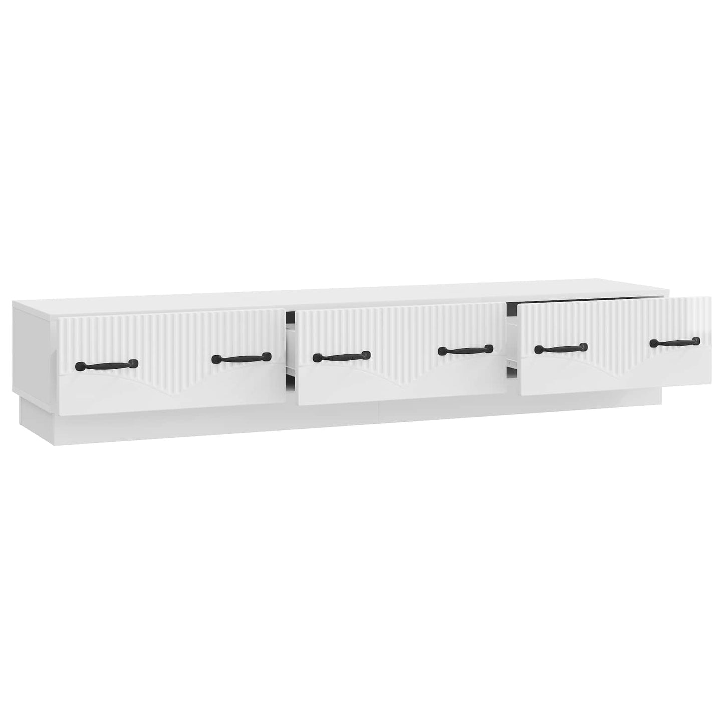 TV-skab Hvid højglans 147 x 34,5 x 27 cm Konstrueret træ