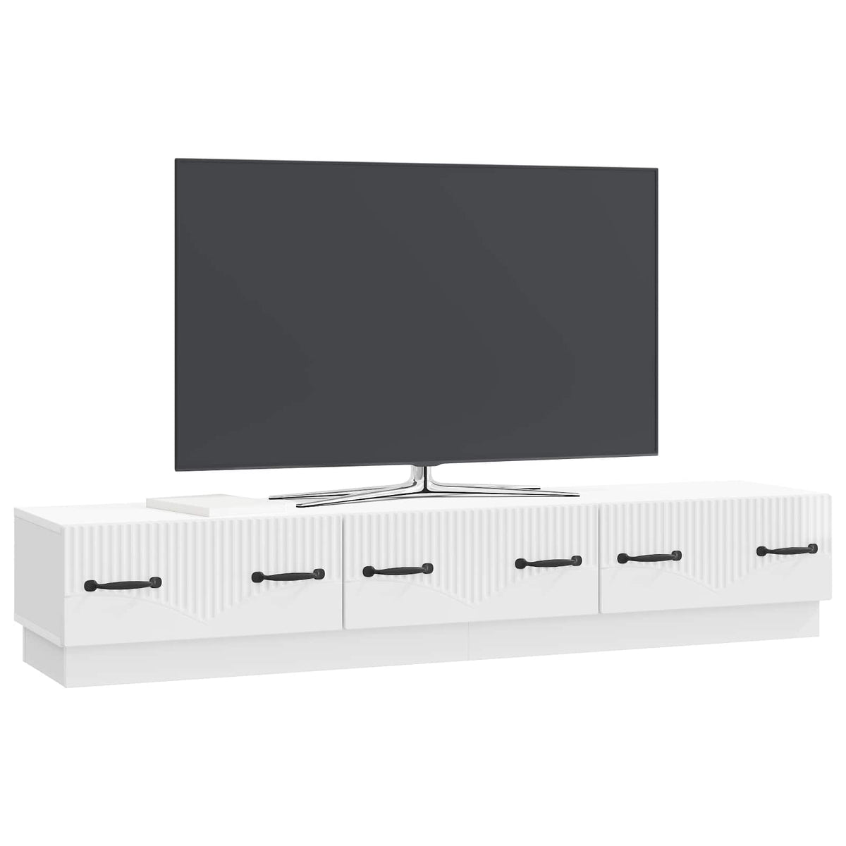 TV-skab Hvid højglans 147 x 34,5 x 27 cm Konstrueret træ