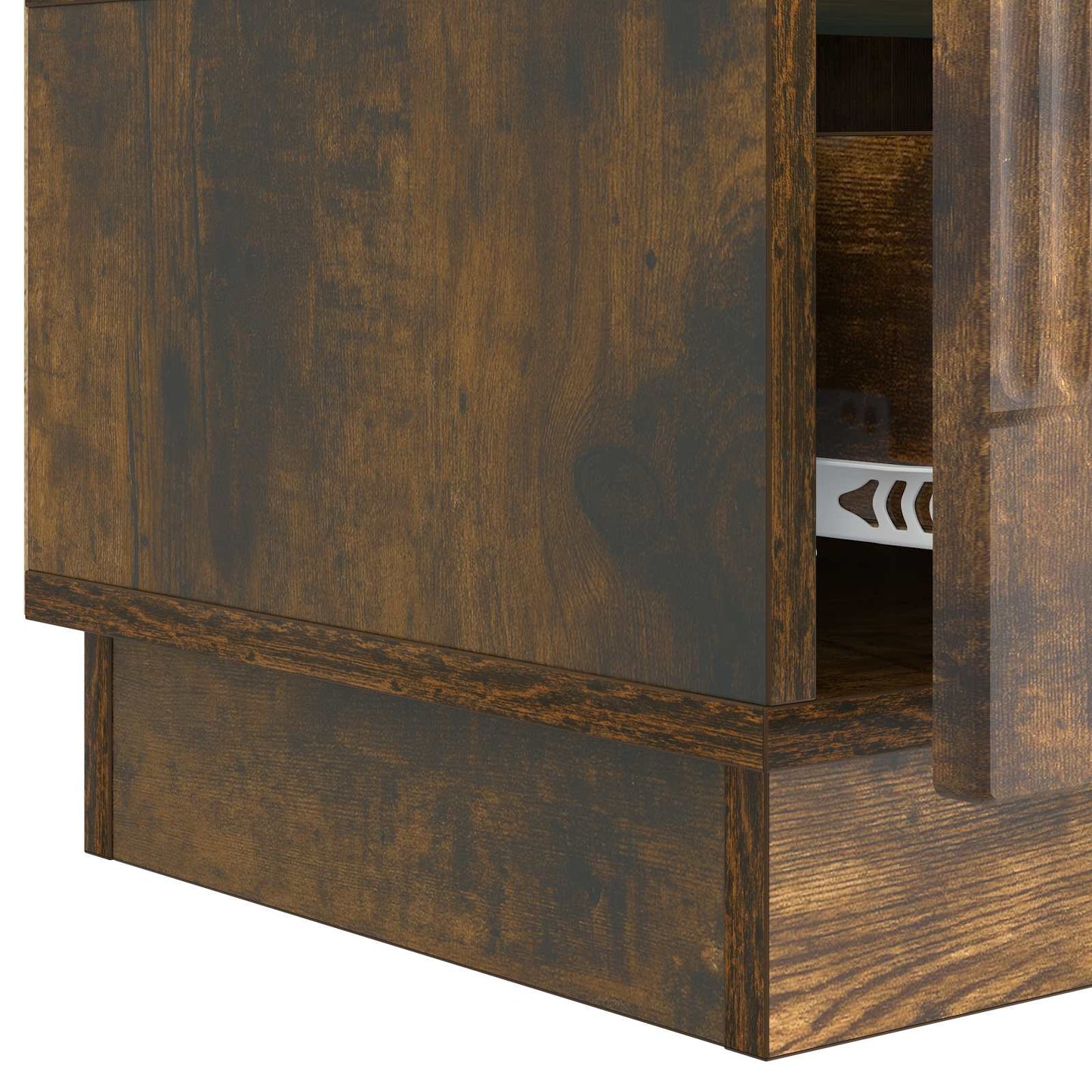 TV-skab med skuffe Røget eg 147 x 34,5 x 27 cm Konstrueret træ