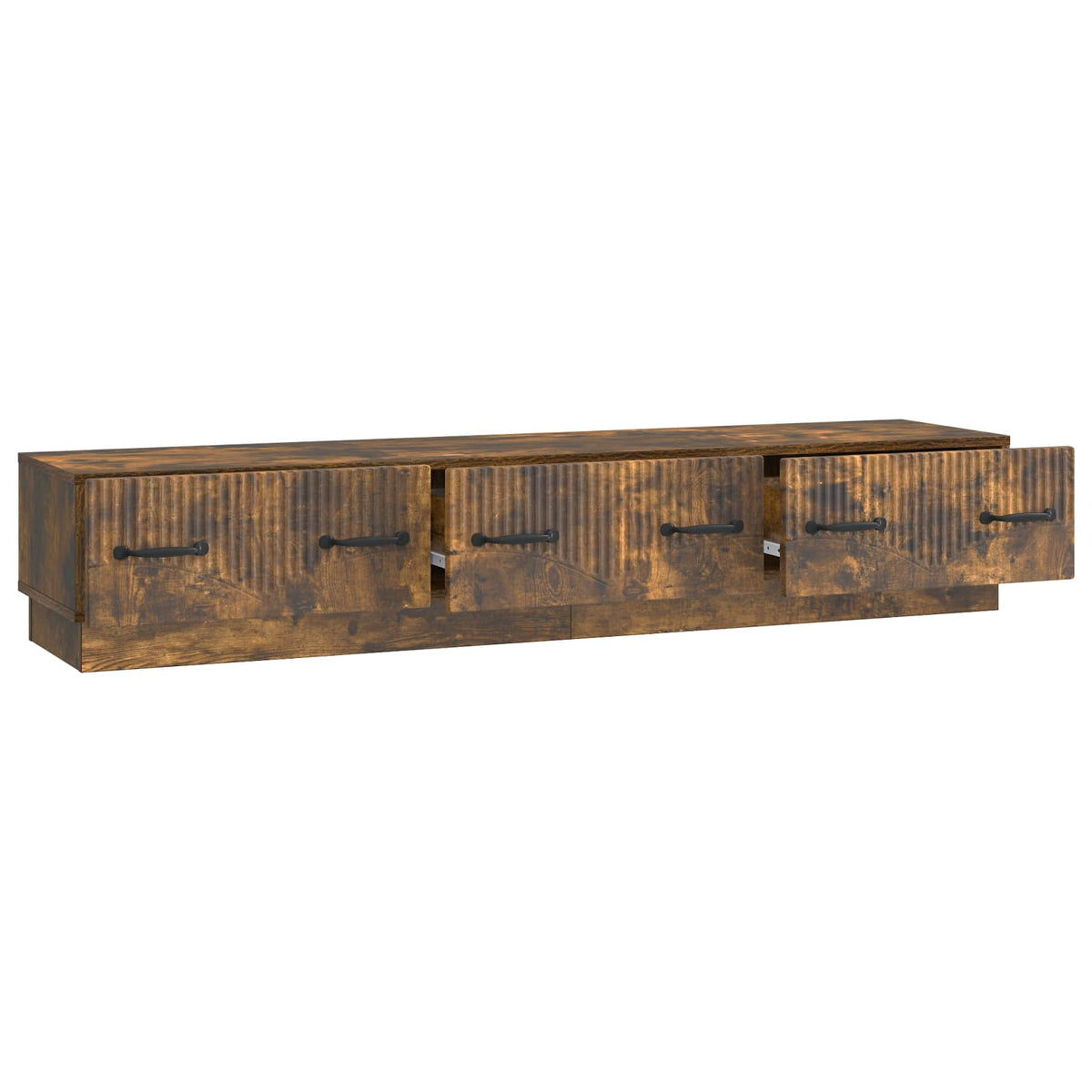 TV-skab med skuffe Røget eg 147 x 34,5 x 27 cm Konstrueret træ