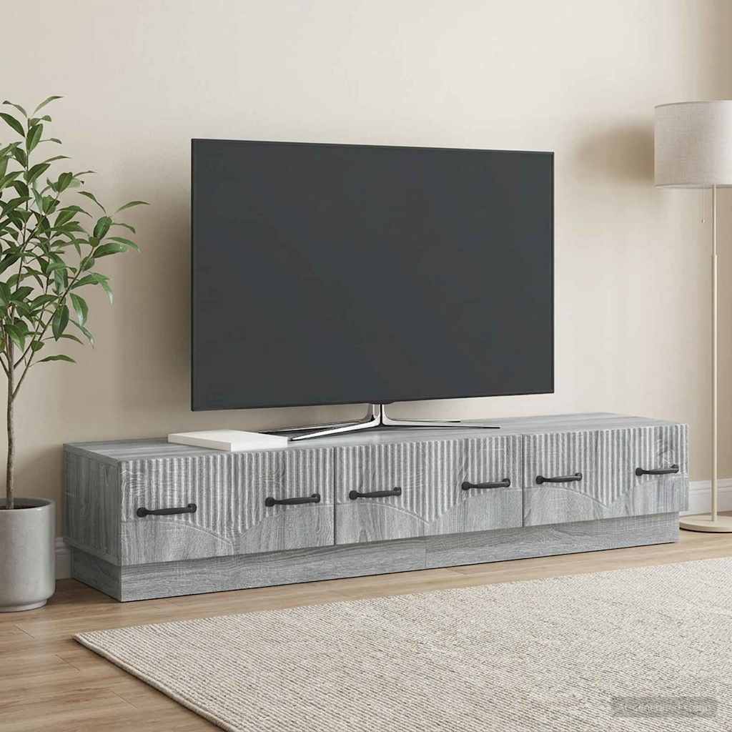 TV-skab Grå sonoma-eg 147 x 34,5 x 27 cm Konstrueret træ