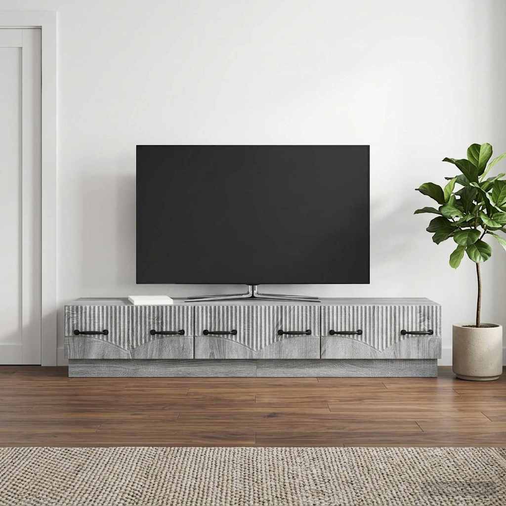 TV-skab Grå sonoma-eg 147 x 34,5 x 27 cm Konstrueret træ