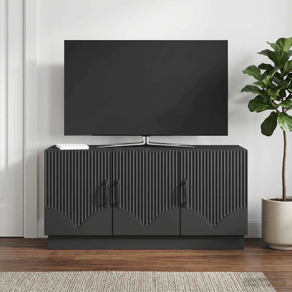 TV-skab Sort 99 x 34,5 x 47 cm Konstrueret træ