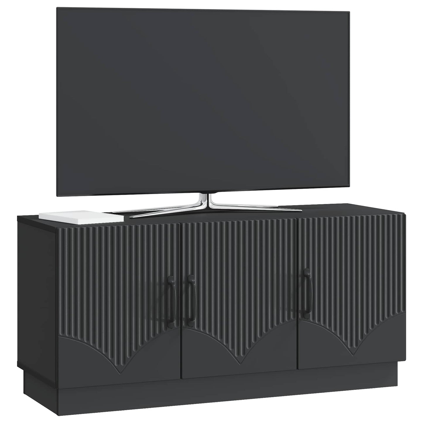 TV-skab Sort 99 x 34,5 x 47 cm Konstrueret træ