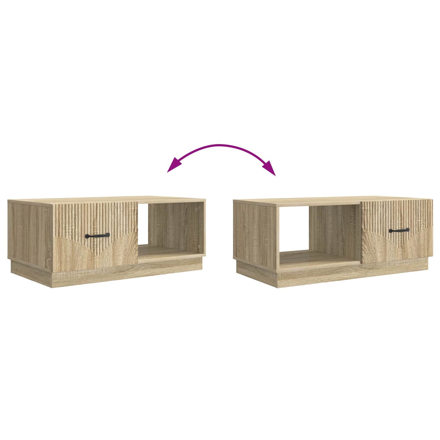 Sofabord Sonoma-eg 90 x 50 x 37 cm Konstrueret træ