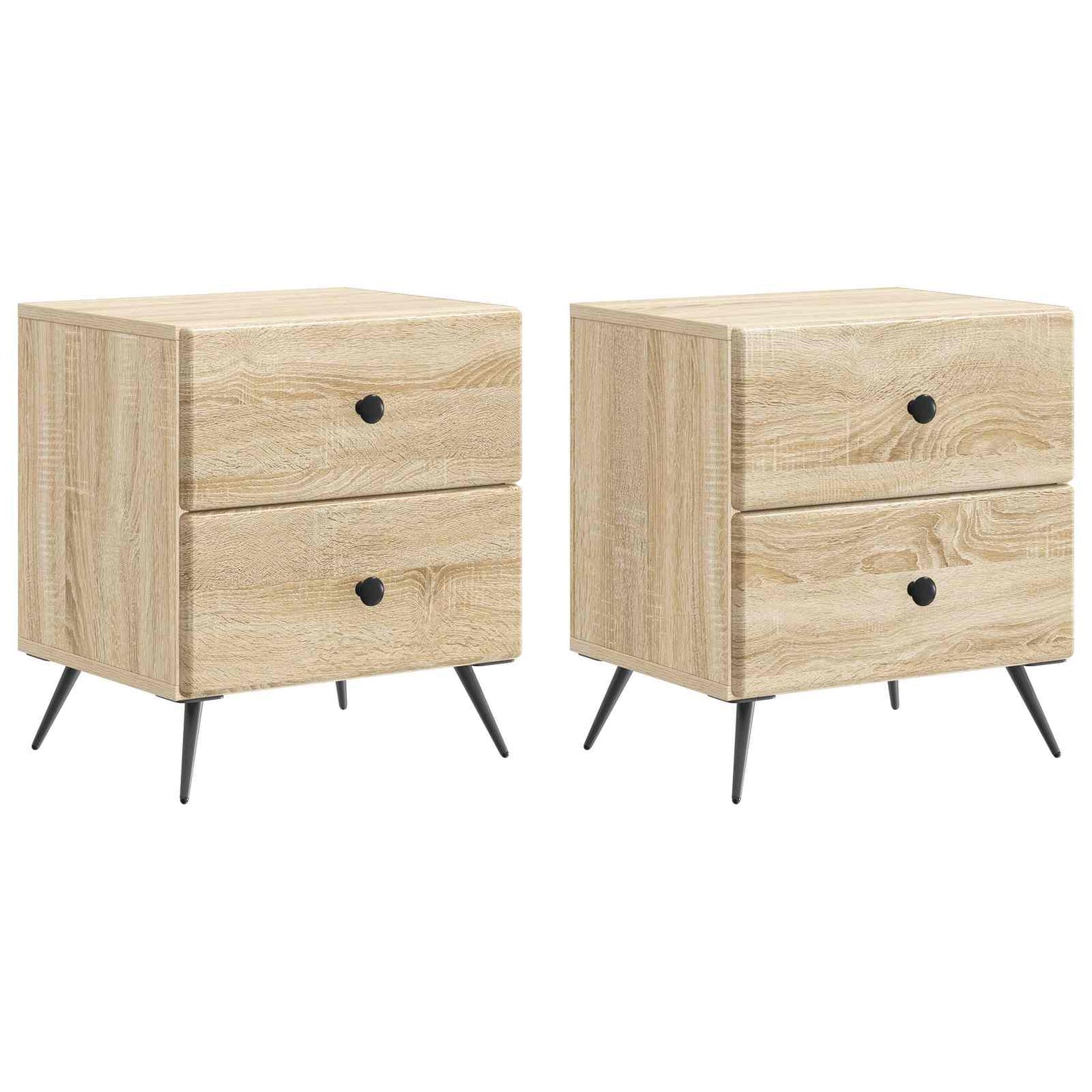 Natskab 2 stk. Sonoma-eg 43 x 34,5 x 47,5 cm Konstrueret træ