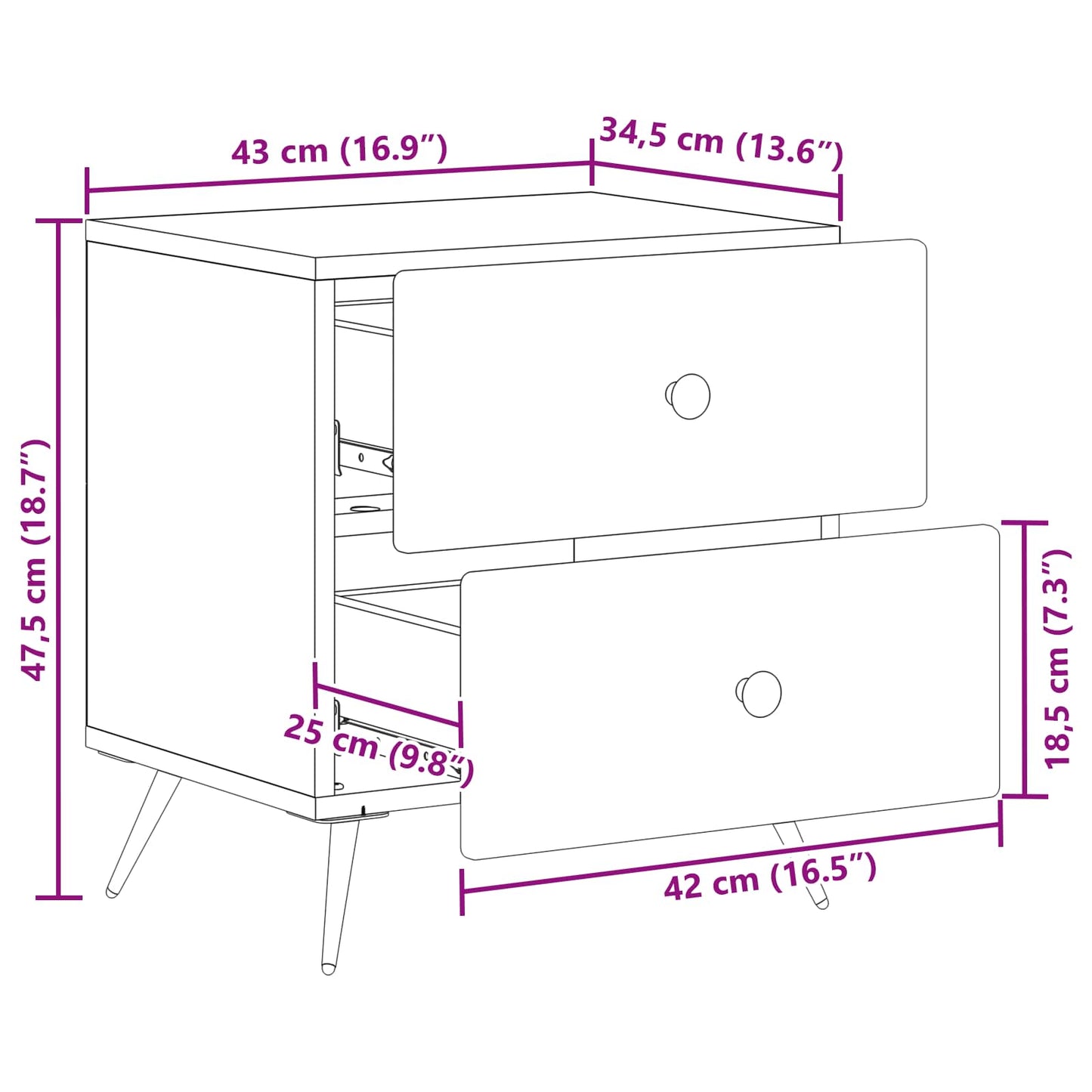 Natskab Hvid højglans 43 x 34,5 x 47,5 cm Konstrueret træ