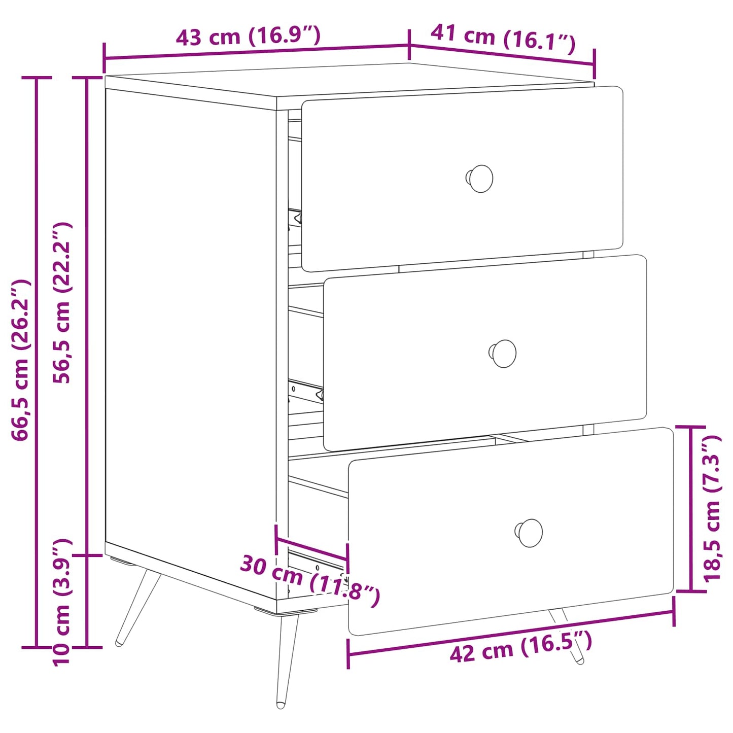 Natskab med skuffe Hvid 43 x 41 x 66,5 cm Konstrueret træ