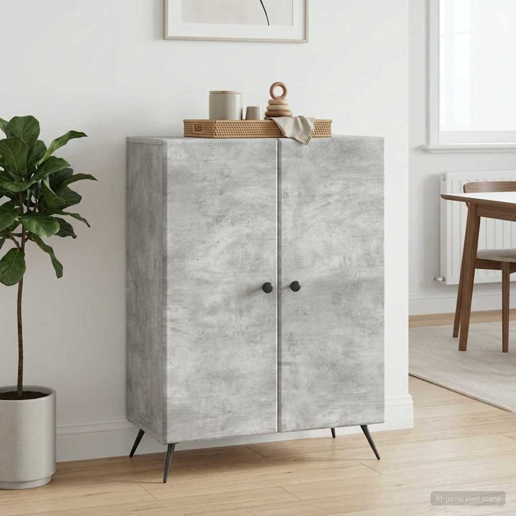 Sideboard Betongrå 66 x 34,5 x 90 cm Konstrueret træ