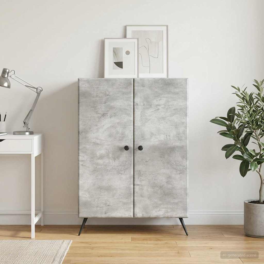 Sideboard Betongrå 66 x 34,5 x 90 cm Konstrueret træ