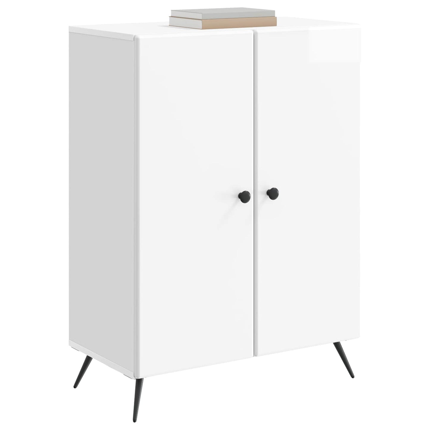 Sideboard Hvid højglans 66 x 34,5 x 90 cm Konstrueret træ