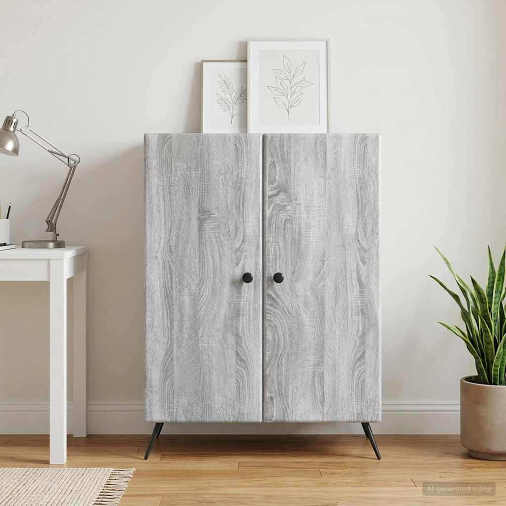 Sideboard Grå sonoma-eg 66 x 34,5 x 90 cm Konstrueret træ