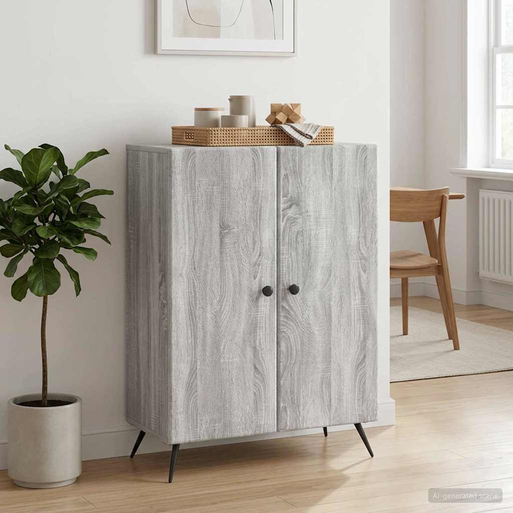 Sideboard Grå sonoma-eg 66 x 34,5 x 90 cm Konstrueret træ