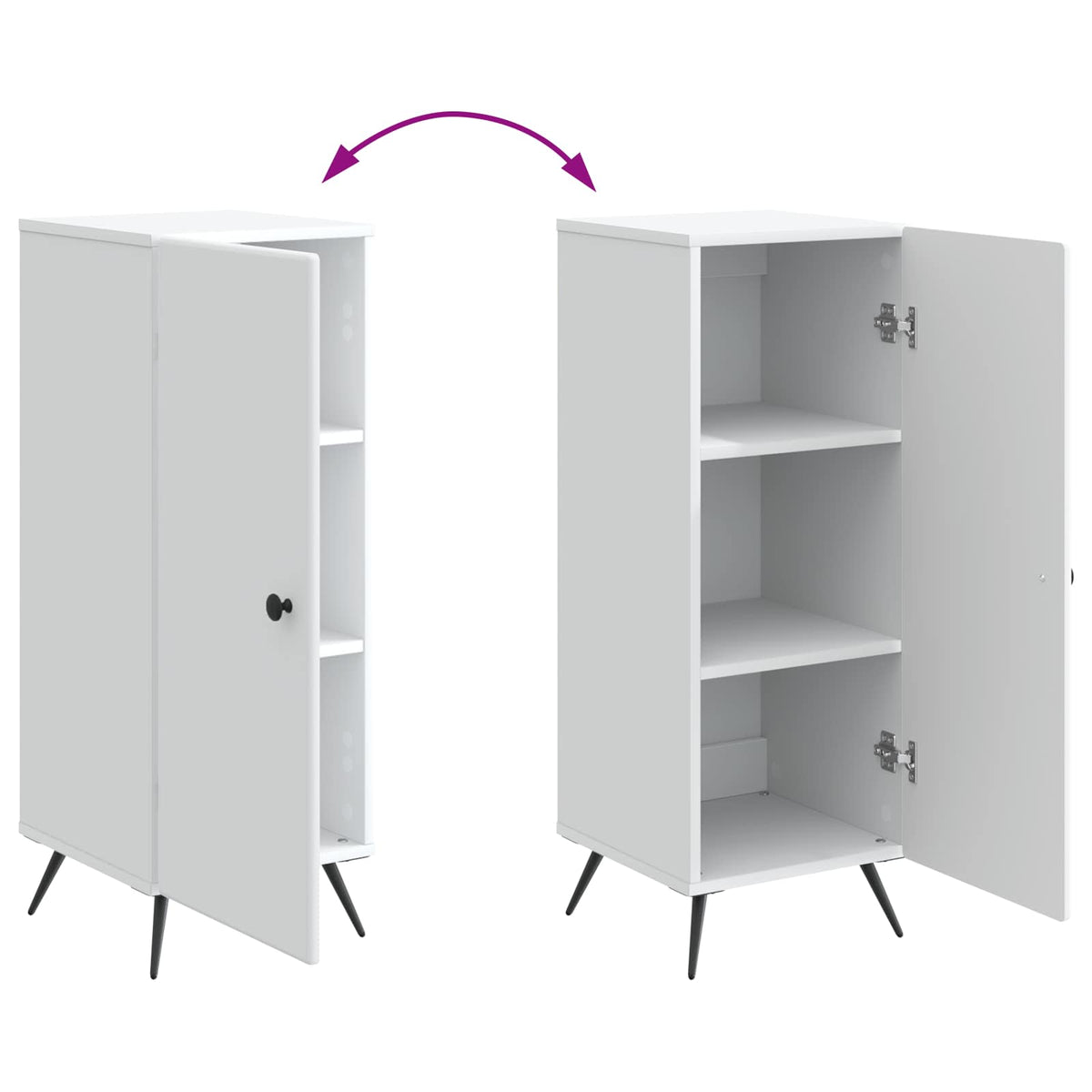 Sideboard Hvid 33 x 34,5 x 90 cm Konstrueret træ