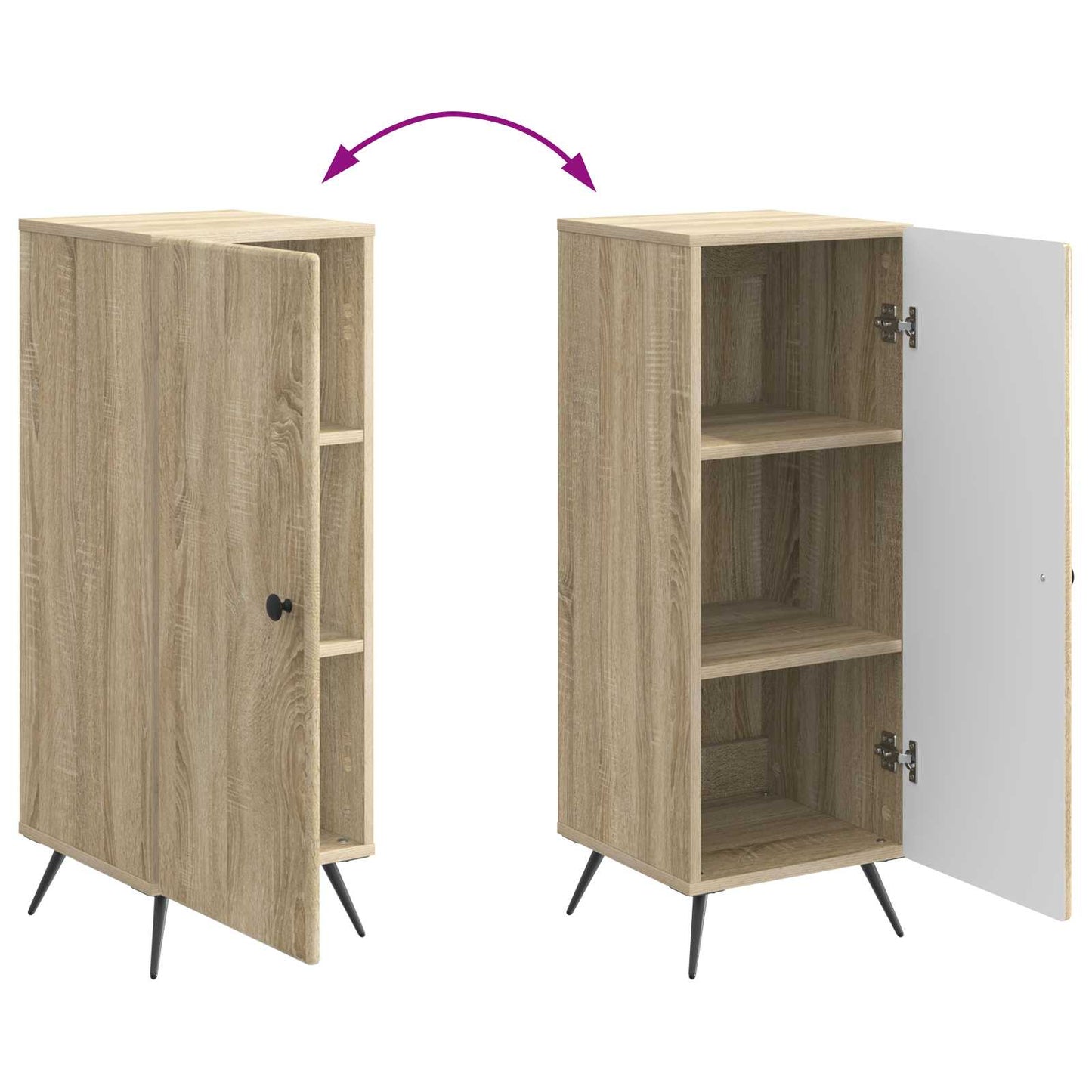 Sideboard Sonoma-eg 33 x 34,5 x 90 cm Konstrueret træ