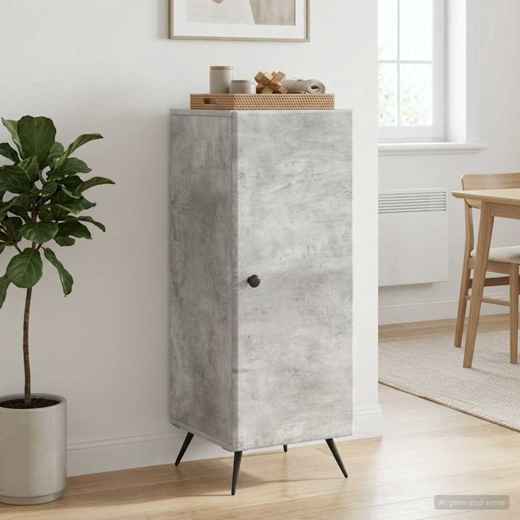 Sideboard Betongrå 33 x 34,5 x 90 cm Konstrueret træ