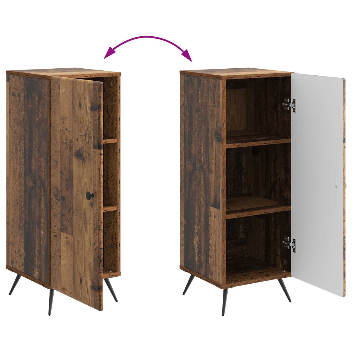 Sideboard Gammelt træ 33 x 34,5 x 90 cm Konstrueret træ