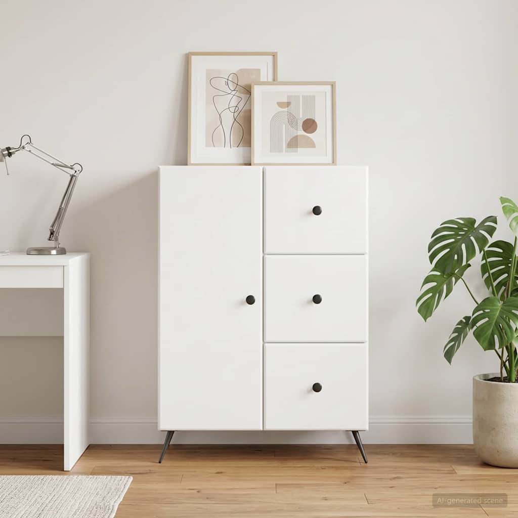 Sideboard Hvid 66 x 34,5 x 90 cm Konstrueret træ