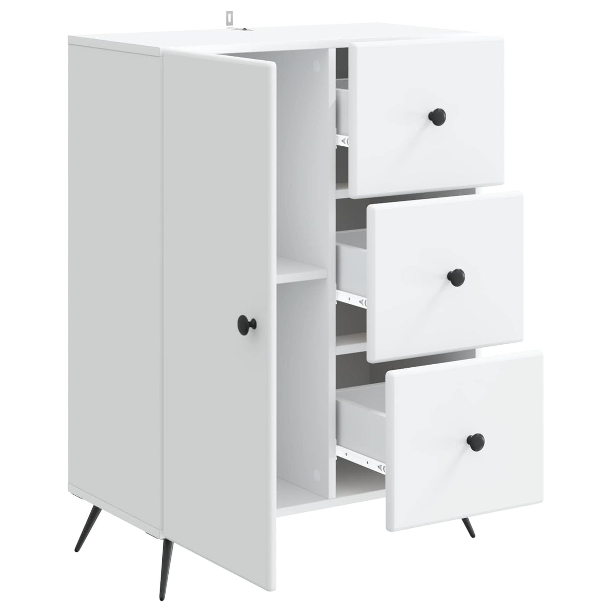 Sideboard Hvid 66 x 34,5 x 90 cm Konstrueret træ