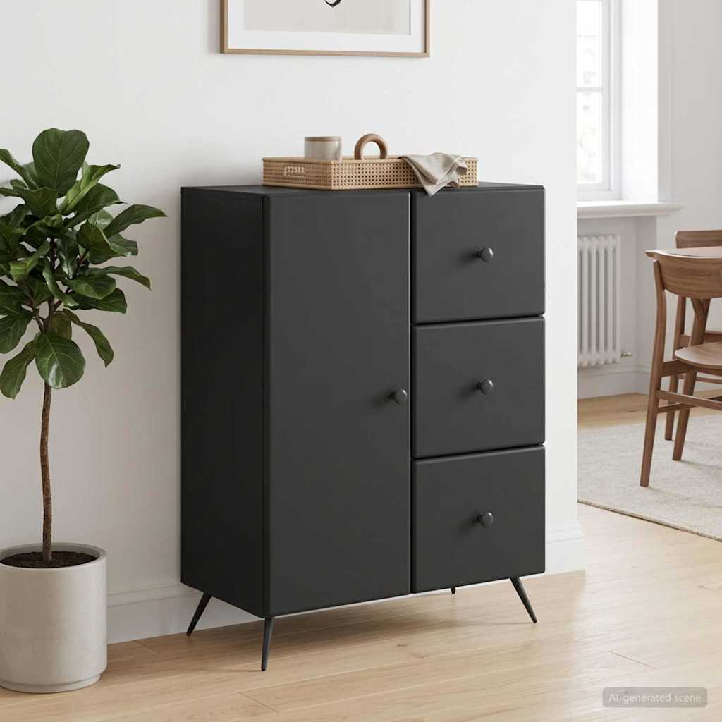 Sideboard Sort 66 x 34,5 x 90 cm Konstrueret træ
