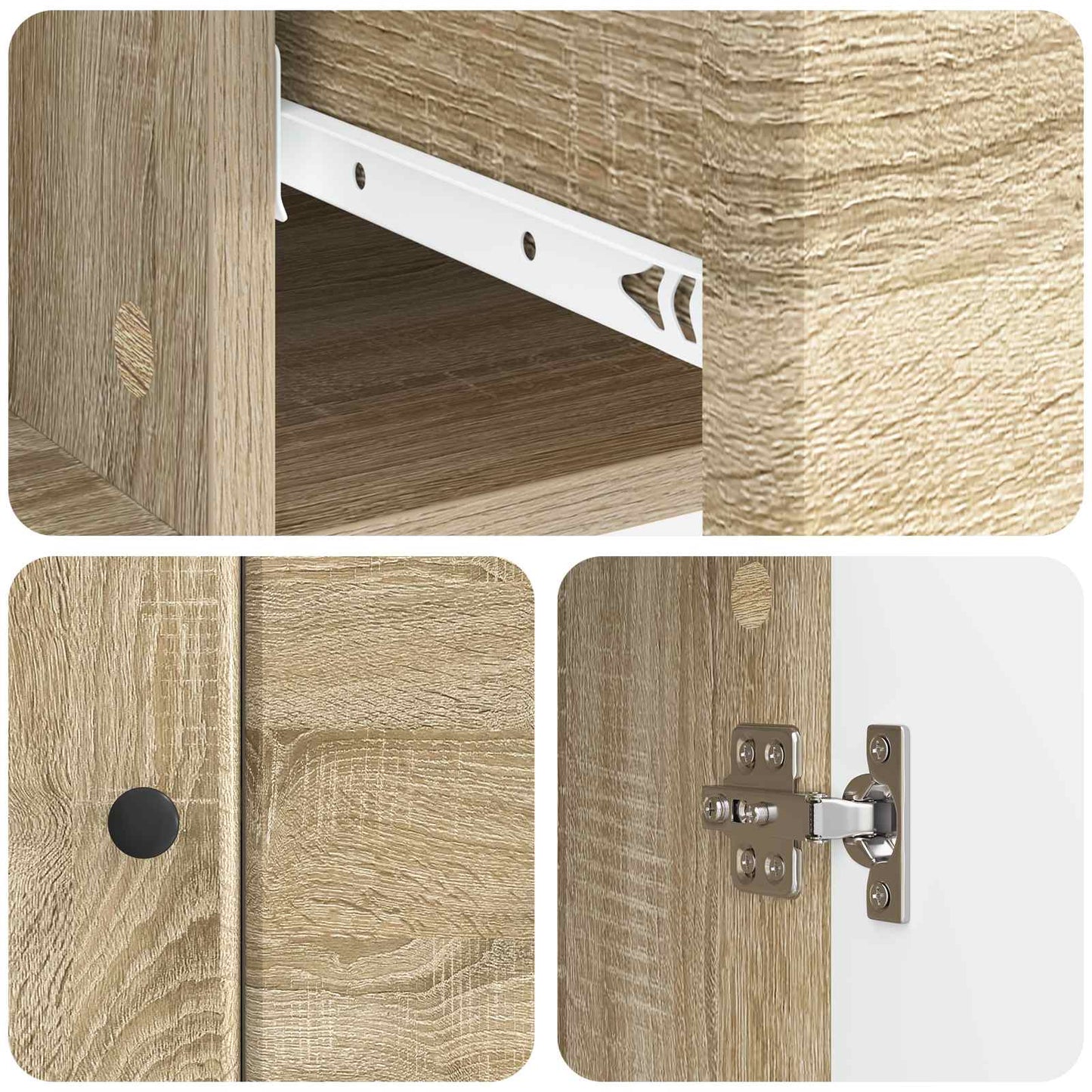 Sideboard Sonoma-eg 66 x 34,5 x 90 cm Konstrueret træ