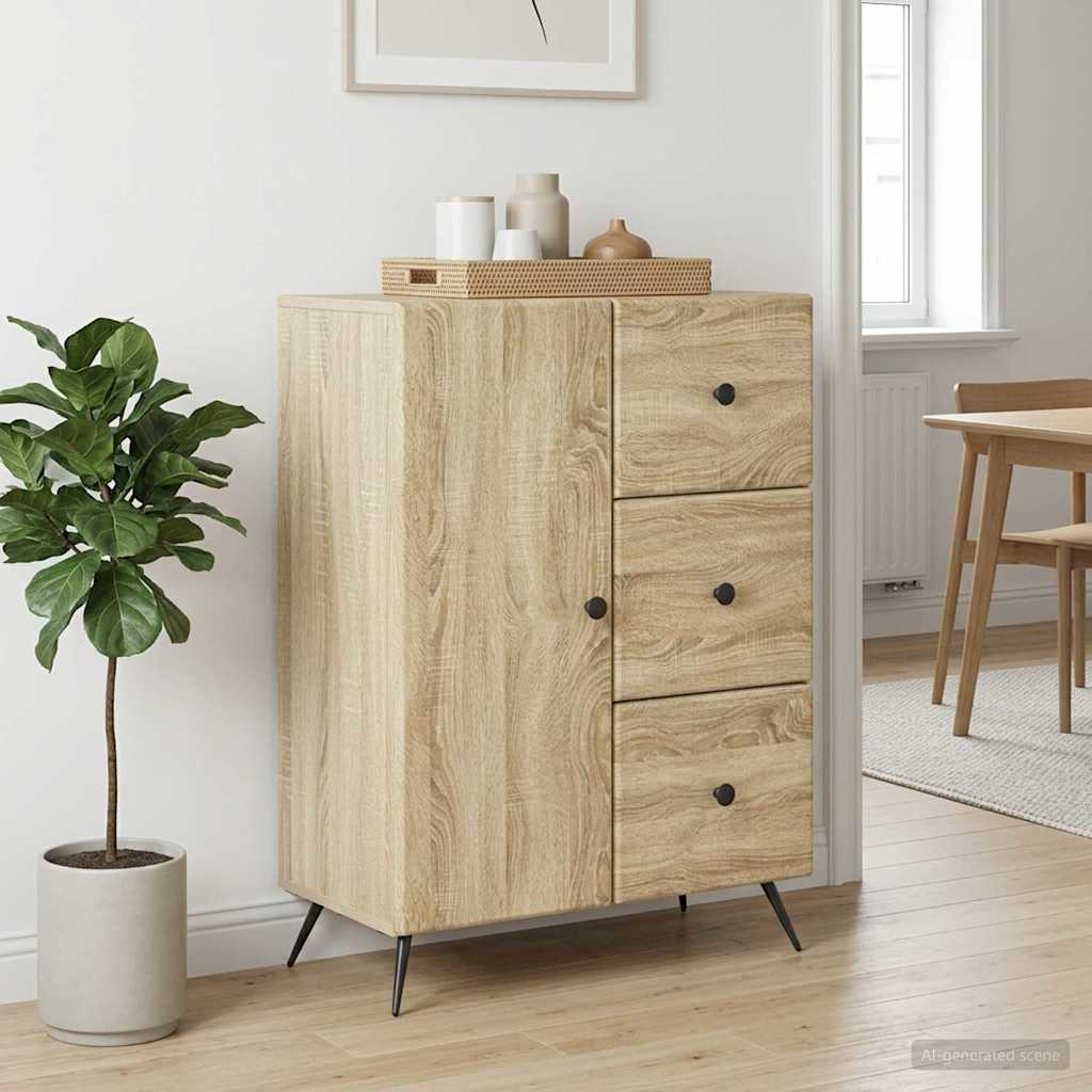 Sideboard Sonoma-eg 66 x 34,5 x 90 cm Konstrueret træ