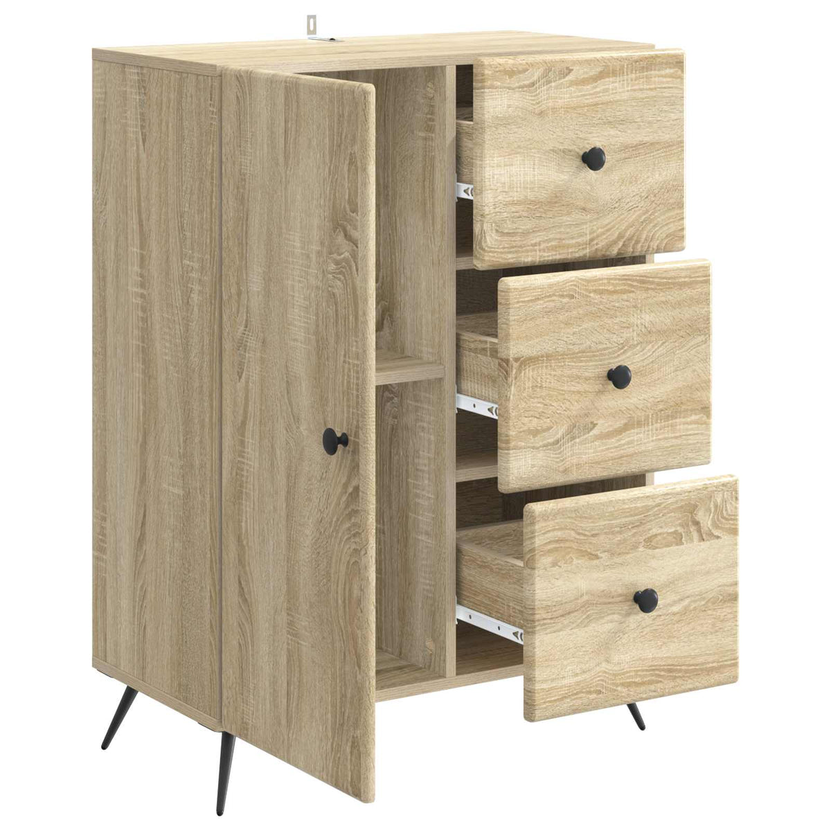Sideboard Sonoma-eg 66 x 34,5 x 90 cm Konstrueret træ