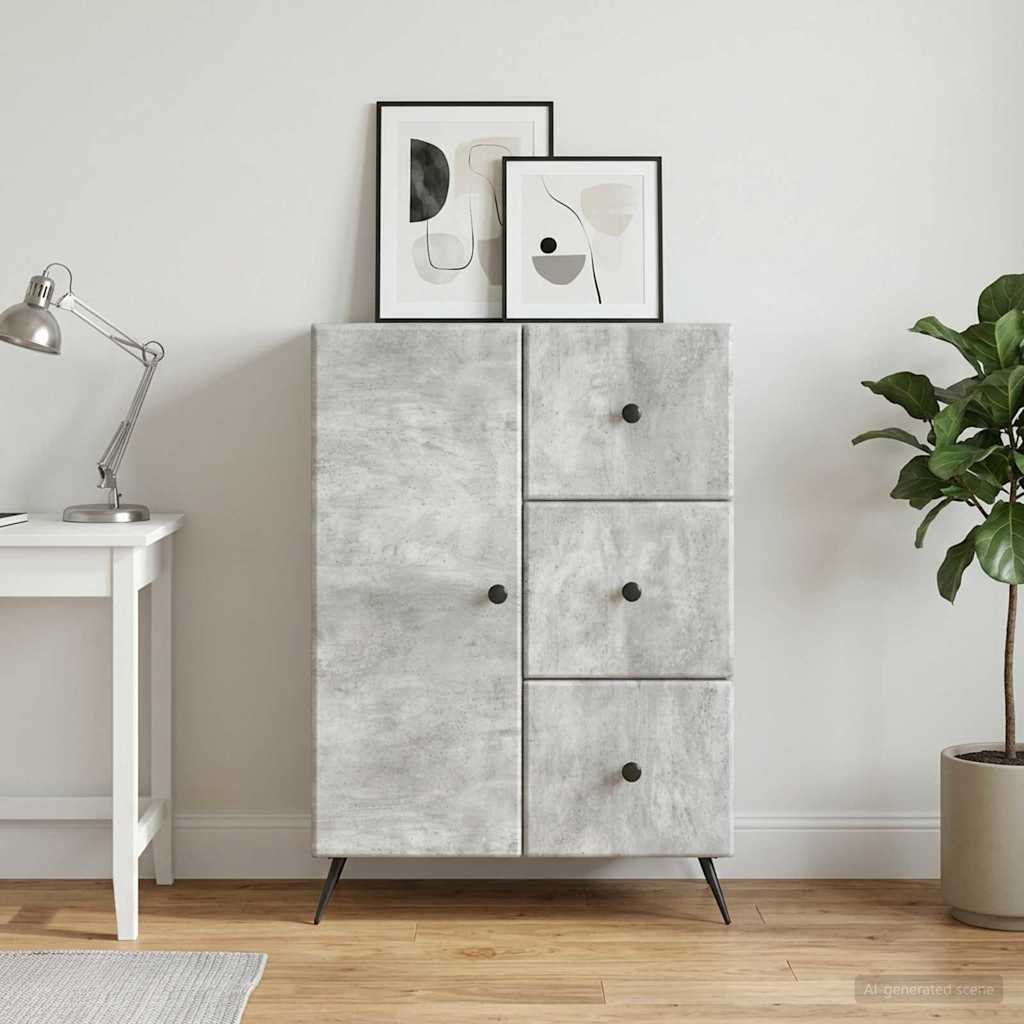 Sideboard Betongrå 66 x 34,5 x 90 cm Konstrueret træ