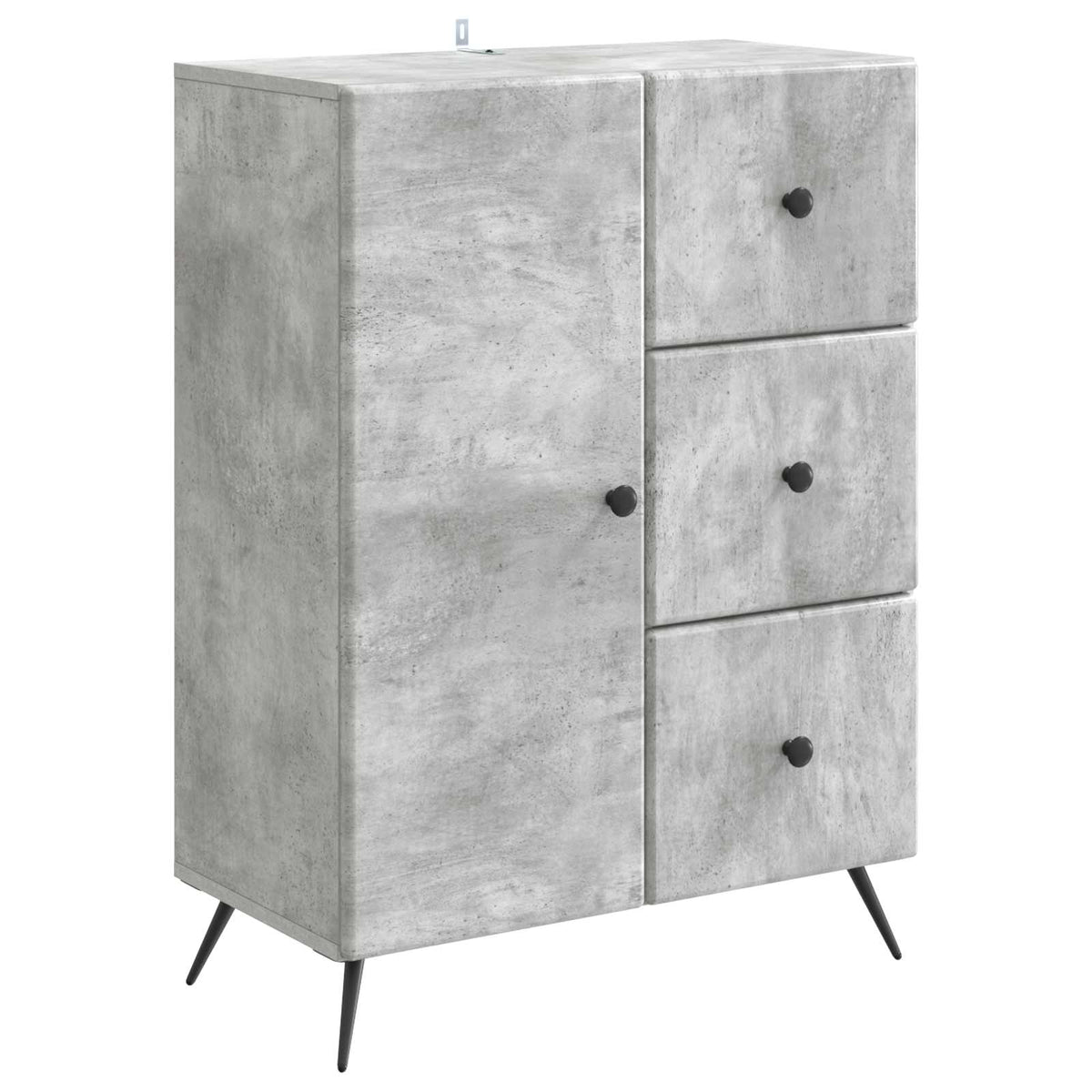Sideboard Betongrå 66 x 34,5 x 90 cm Konstrueret træ