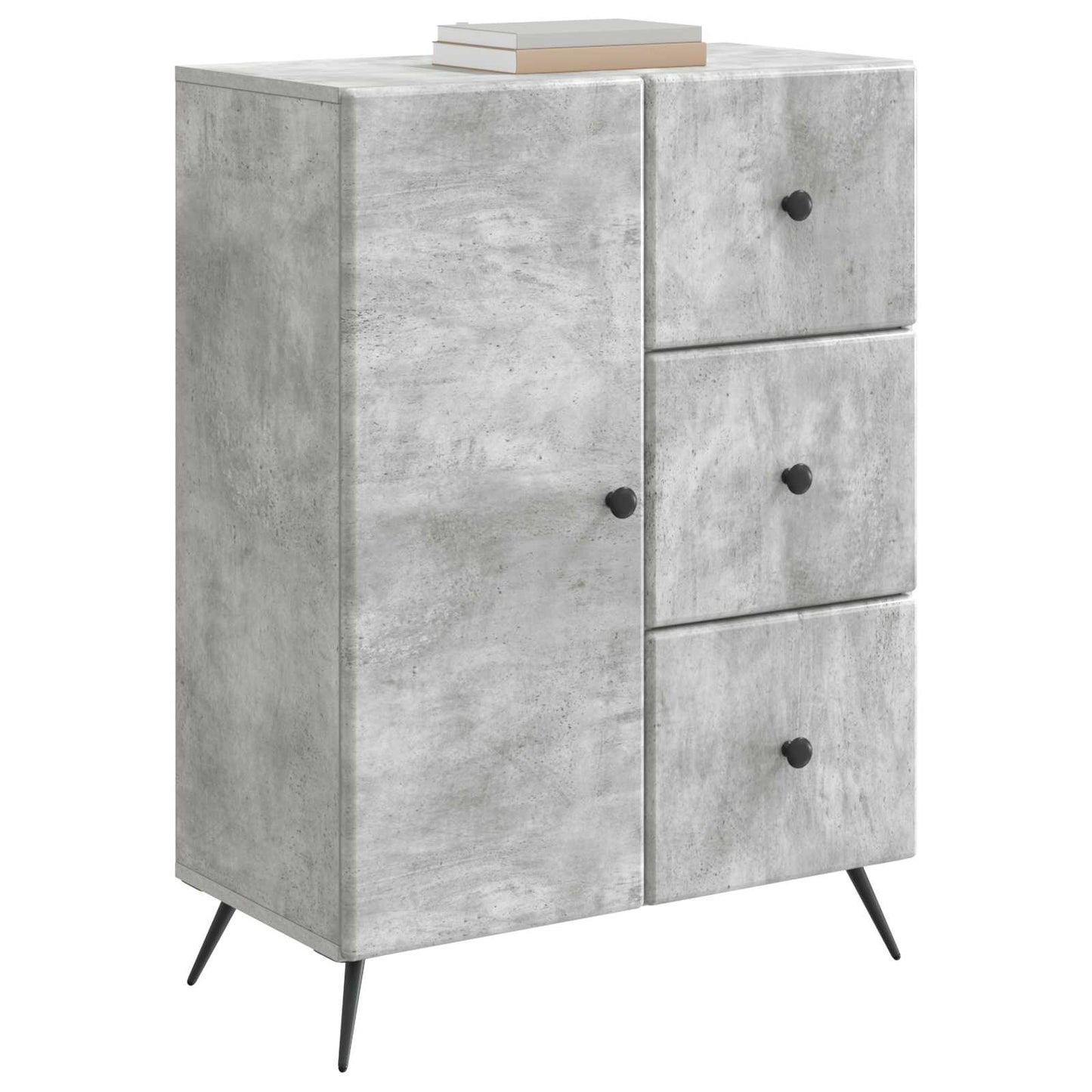 Sideboard Betongrå 66 x 34,5 x 90 cm Konstrueret træ