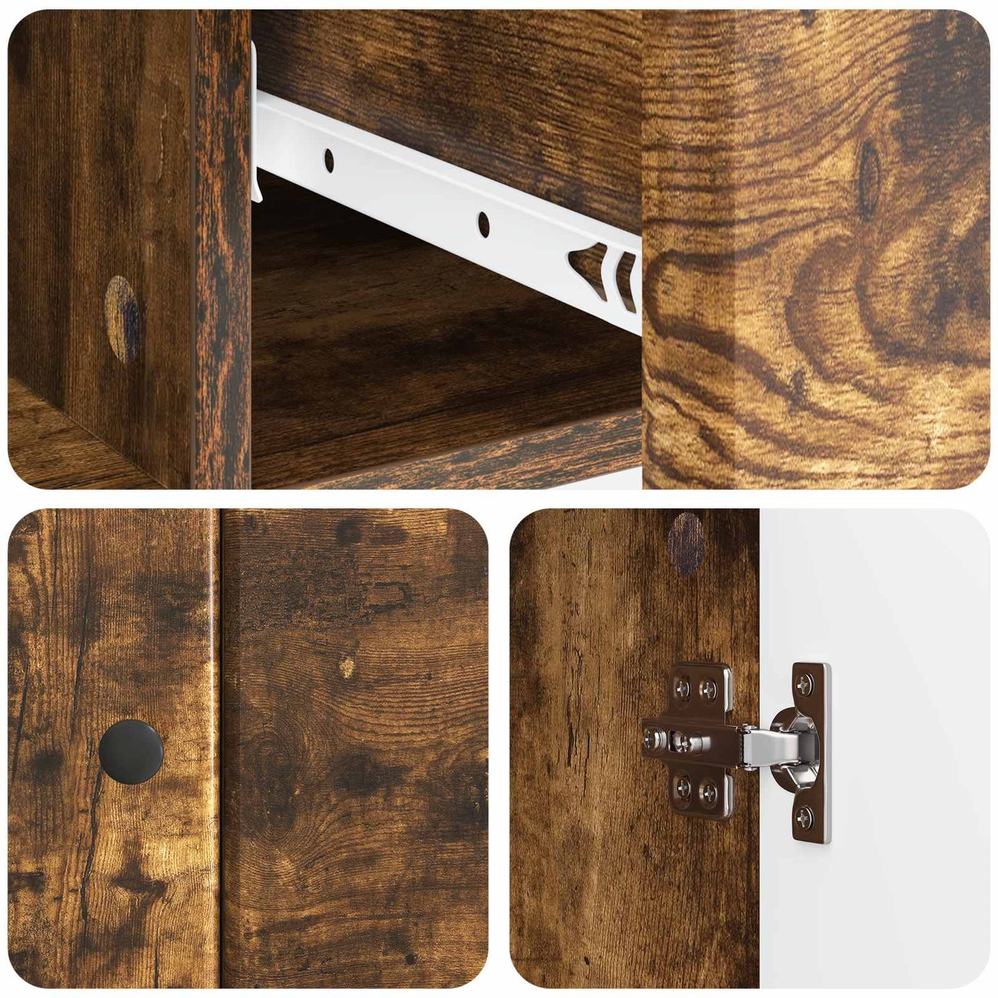 Sideboard Røget eg 66 x 34,5 x 90 cm Konstrueret træ